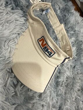 Old Navy Cream Visor with Navy & Orange N94 Patch
